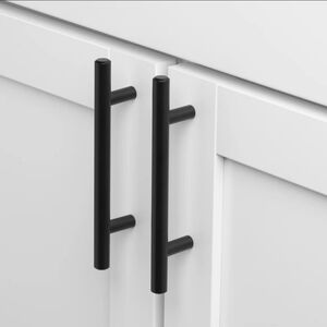 Cabinet Bar Pull Handles Black 32 Handles With Screws